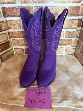 Ariat Purple Suede Western Boots